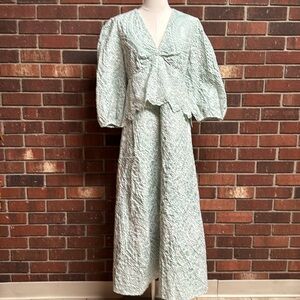 MOTF Green and White Eyelet Dress Size Large